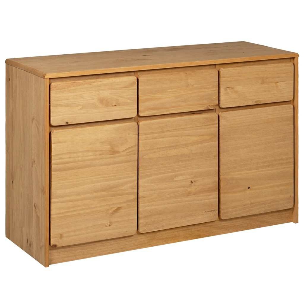 vidaXL Dressoir SAUDA (114x43x75,5 cm) - Massief Grenenhout (Eikenkleurig) - 59% Korting!