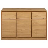 vidaXL Dressoir SAUDA (114x43x75,5 cm) - Massief Grenenhout (Eikenkleurig) - 59% Korting!