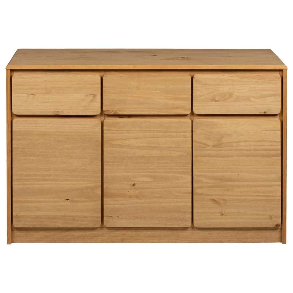 vidaXL Dressoir SAUDA (114x43x75,5 cm) - Massief Grenenhout (Eikenkleurig) - 59% Korting!
