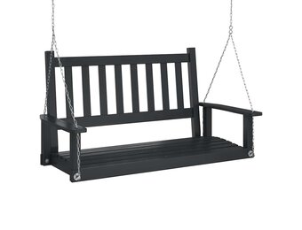 vidaXL Tuinschommelbank | Massief Vurenhout Zwart | -55%