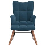 vidaXL Schommelstoel Blauw Fluweel (35% Korting)