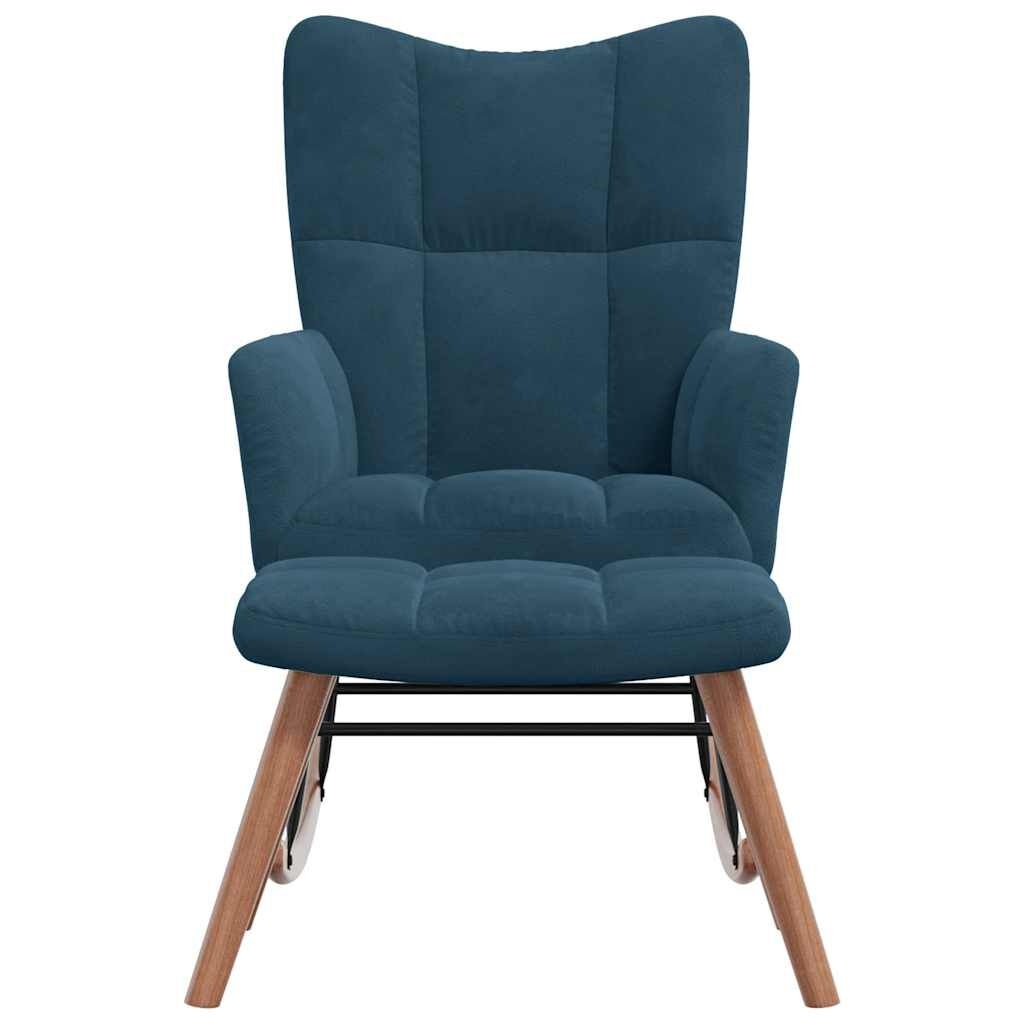 vidaXL Schommelstoel Blauw Fluweel (35% Korting)