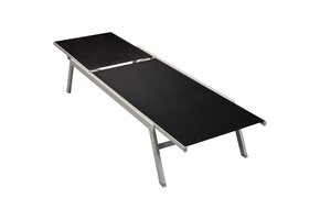 vidaXL Ligbed Staal & Textileen - Zwart | 35% Korting!