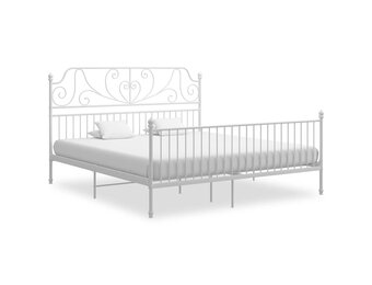 vidaXL Bedframe Metaal Wit 180x200 cm - Nu 35% Korting!