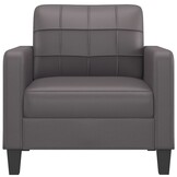 vidaXL Fauteuil Kunstleer Grijs - 35% Korting