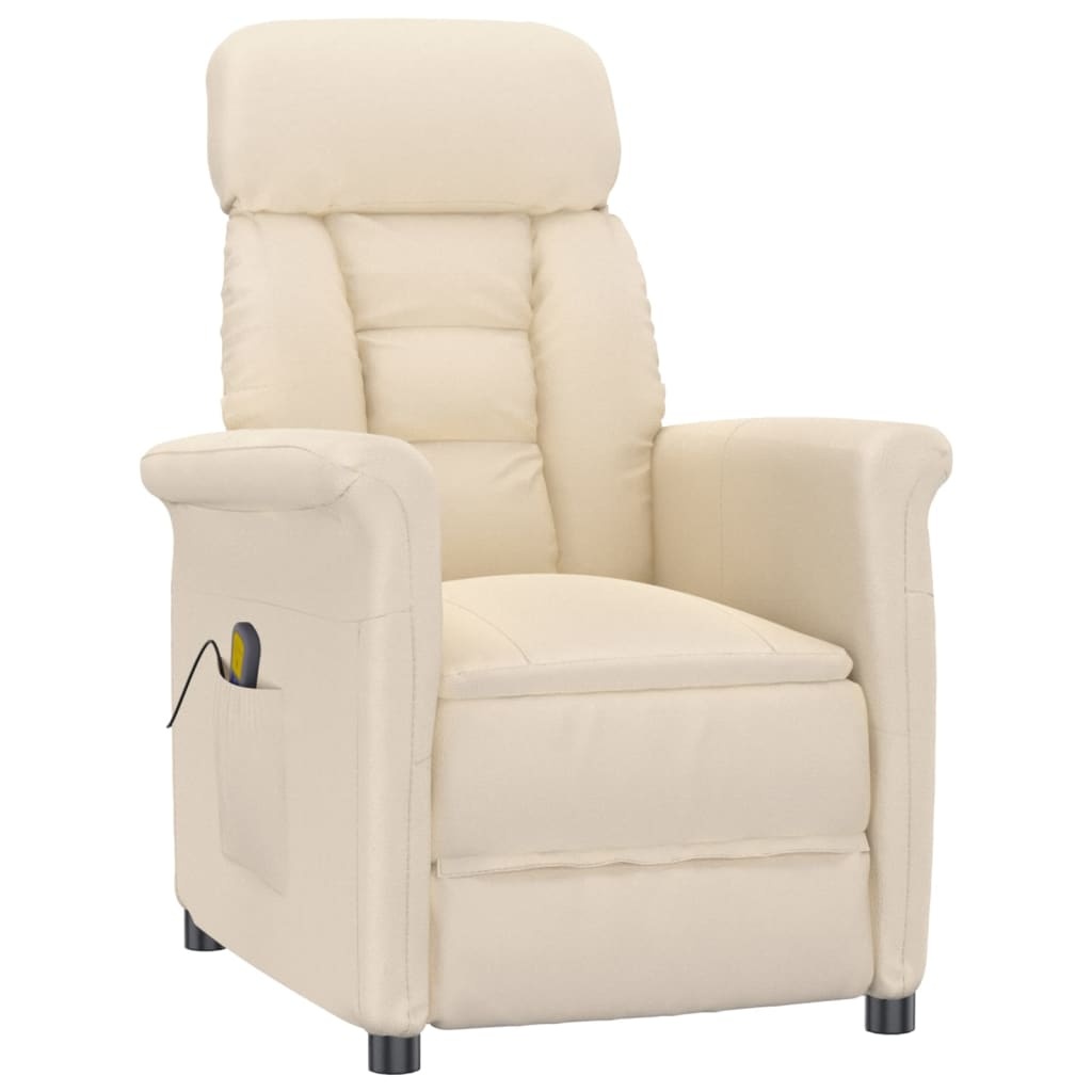 VidaXL Massagestoel Microvezelstof Beige - 35% Korting