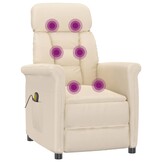 VidaXL Massagestoel Microvezelstof Beige - 35% Korting