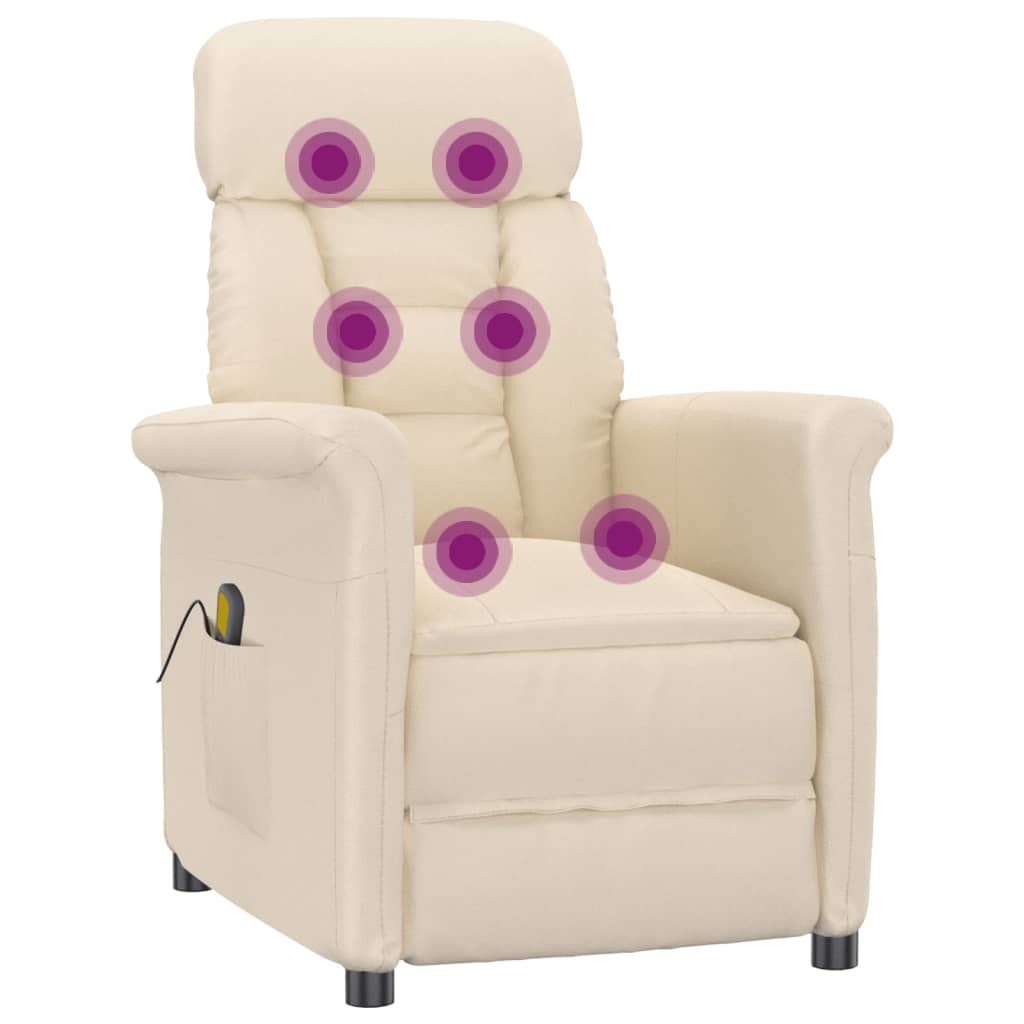 VidaXL Massagestoel Microvezelstof Beige - 35% Korting