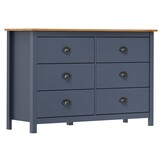 vidaXL Dressoir Hill 125x40x80cm Grenenhout Grijs | -35%