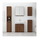 VidaXL Badkamerkast met spiegel - Bruin Eiken, 64x20x67 cm | 60% Korting
