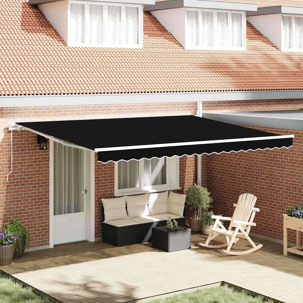 vidaXL Vervangingsdoek Zonnescherm Zwart 450x300cm - 35% Korting!