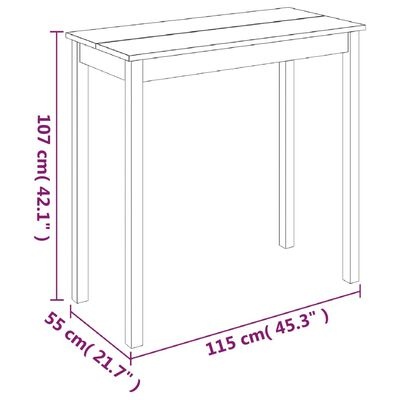 vidaXL Bartafel Zwart - 35% Korting | 115x55x107 cm