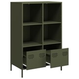 vidaXL Hoge Kast Olijfgroen - 68x39x103,5 cm | 55% Korting!
