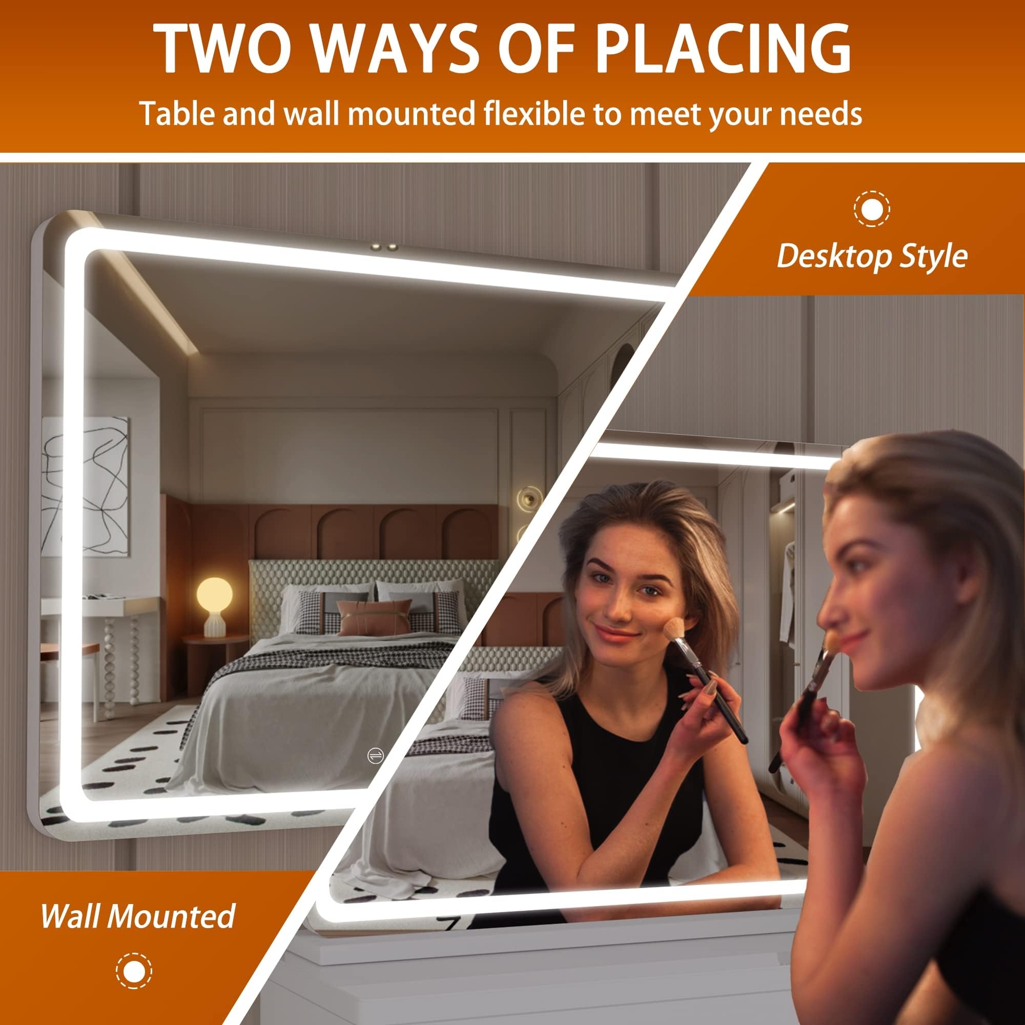 Geretourneerde Hasipu LED Make-up Spiegel (70x50cm) - 30% Korting