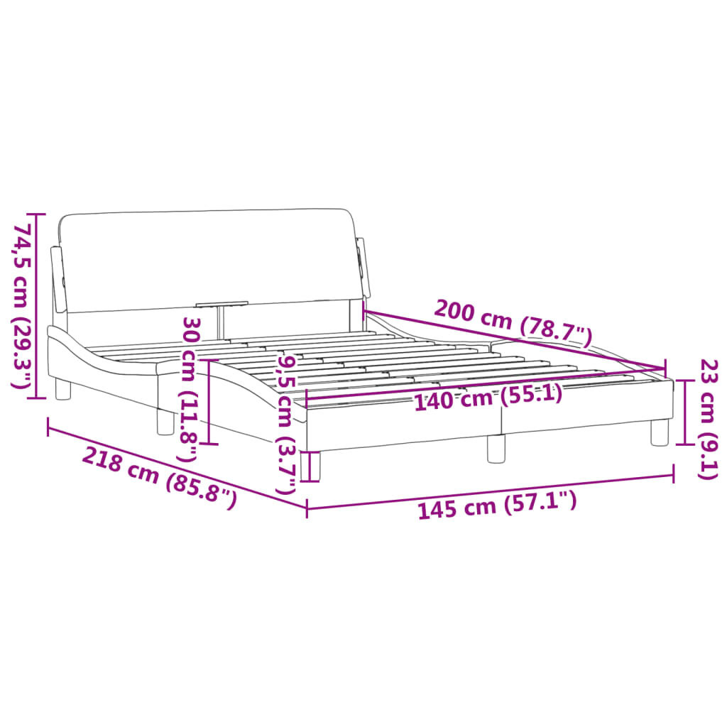 vidaXL Bedframe Fluweel Roze 140x200 cm - 35% Korting!