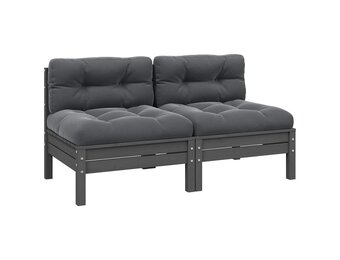 vidaXL Tuinbank 2-zits met kussens | Massief grenenhout | 60% KORTING