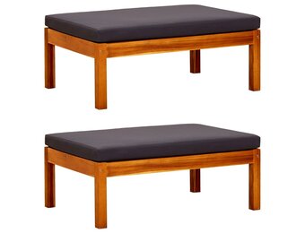 vidaXL Voetenbanken 2 st Massief Acaciahout - 60% Korting!