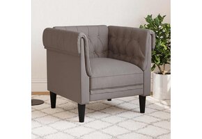 vidaXL Fauteuil Chesterfield taupe - Nu 35% Korting!