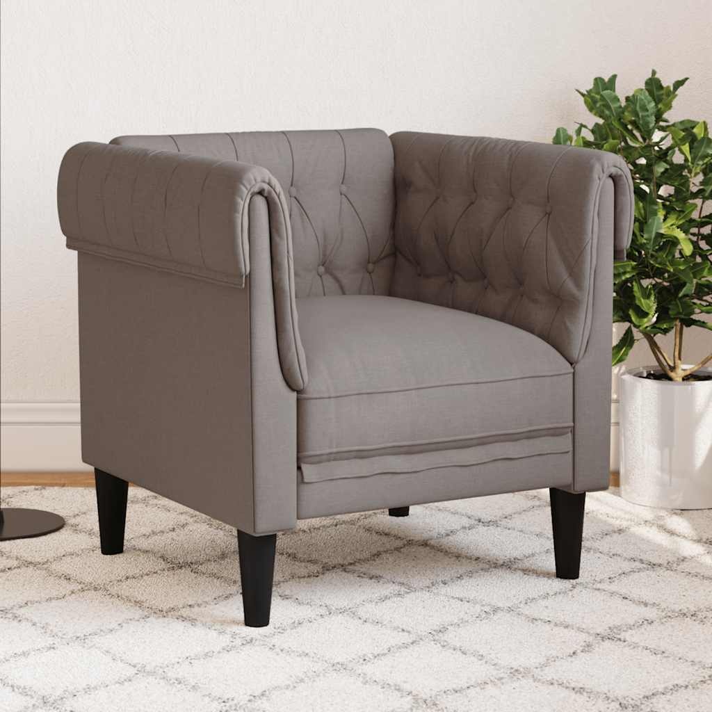 vidaXL Fauteuil Chesterfield taupe - Nu 35% Korting!