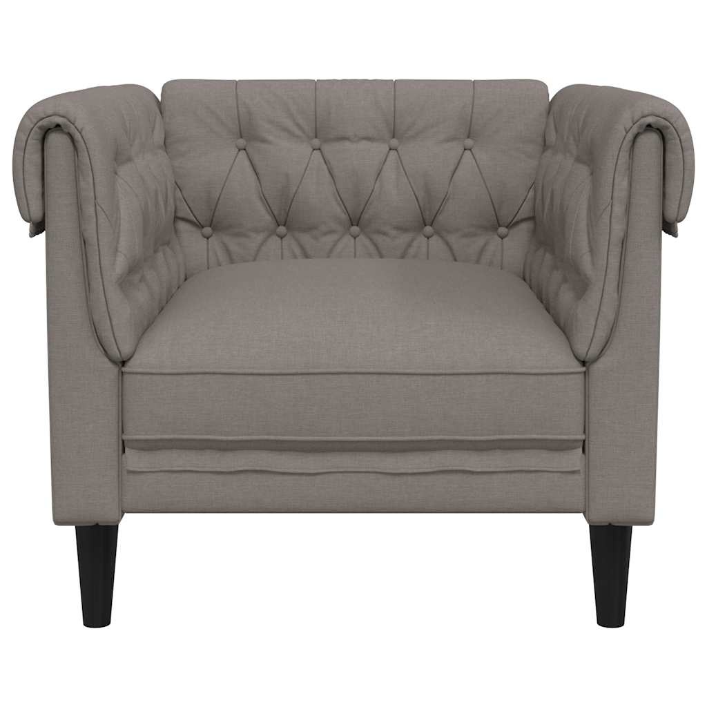 vidaXL Fauteuil Chesterfield taupe - Nu 35% Korting!