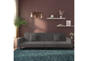 vidaXL Slaapbank 2-zits Fluweel Donkergrijs - 35% Korting