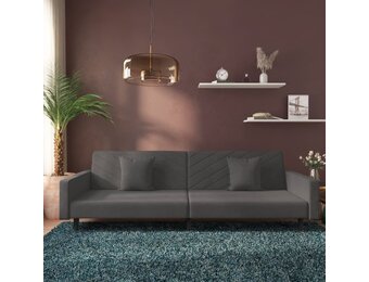 vidaXL Slaapbank 2-zits Fluweel Donkergrijs - 35% Korting