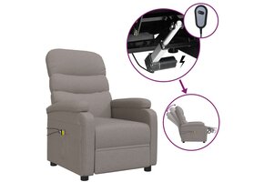 vidaXL Elektrische Massagestoel - Stof Taupe - 35% Korting!