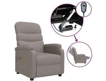 vidaXL Elektrische Massagestoel - Stof Taupe - 35% Korting!