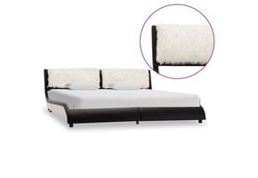 vidaXL Bedframe Kunstleer Zwart/Wit 180x200 cm - 50% Korting