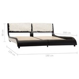vidaXL Bedframe Kunstleer Zwart/Wit 180x200 cm - 50% Korting