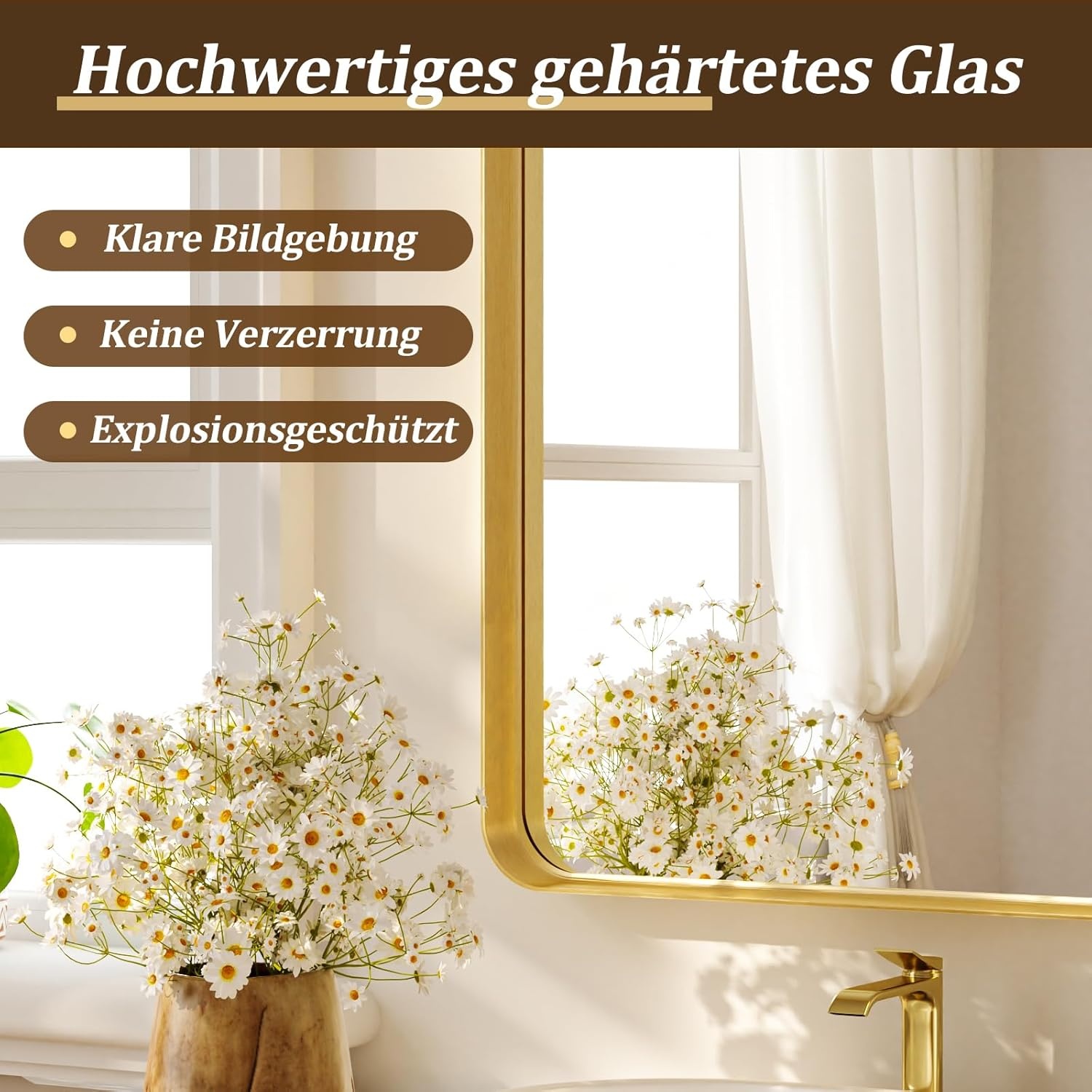 Koonmi Wandspiegel Goud - 75x55cm - 35% Korting!