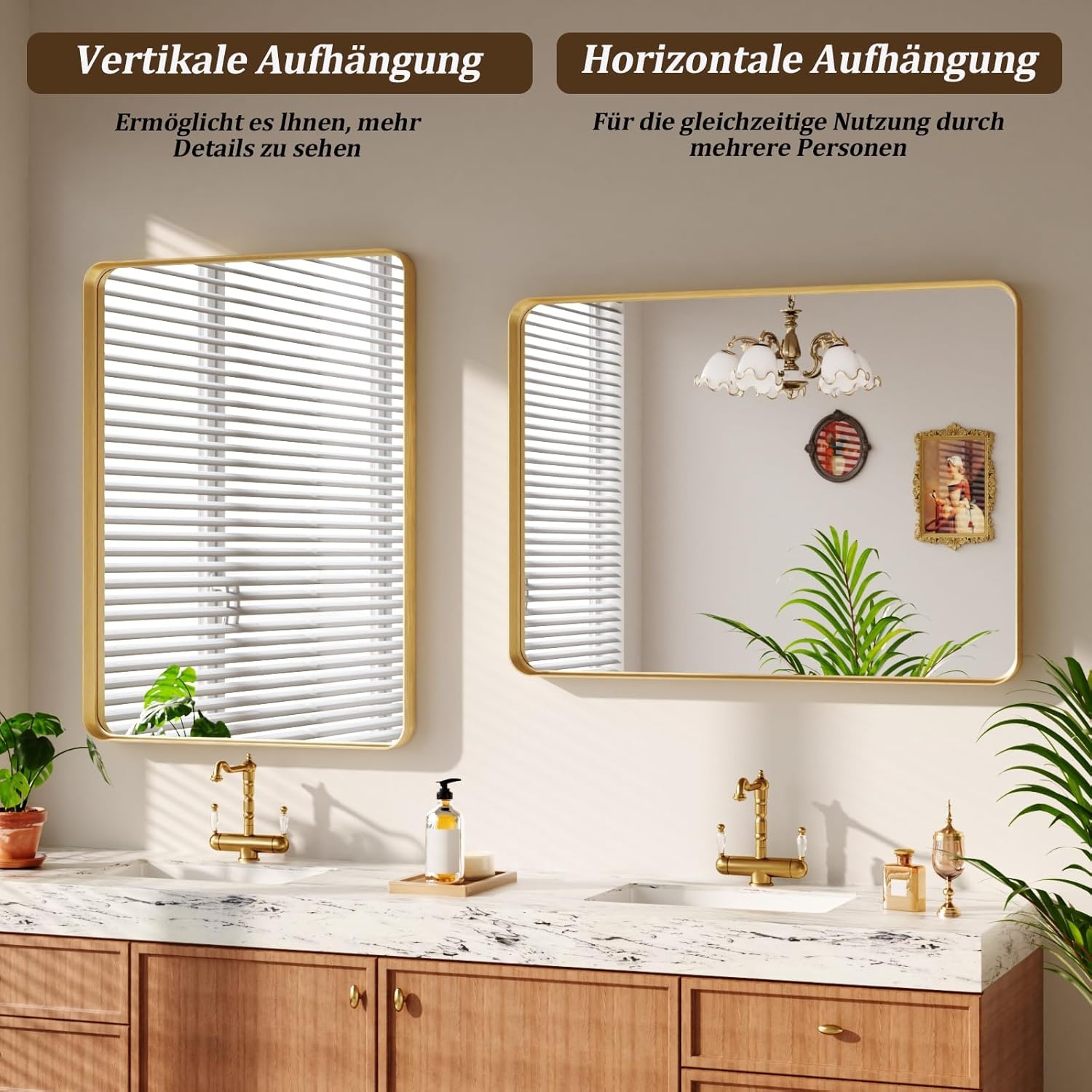 Koonmi Wandspiegel Goud - 75x55cm - 35% Korting!