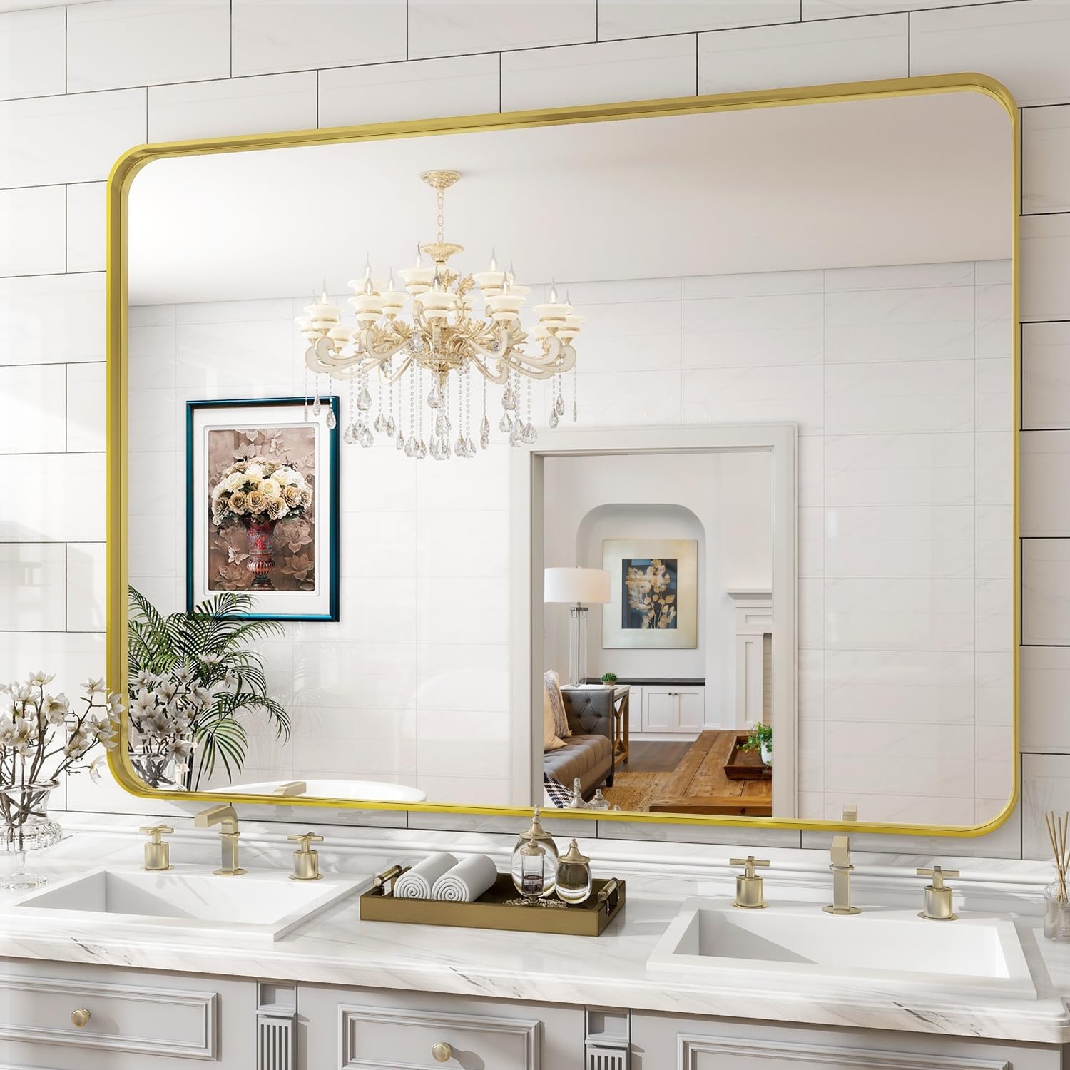 Koonmi Wandspiegel Goud - 75x55cm - 35% Korting!