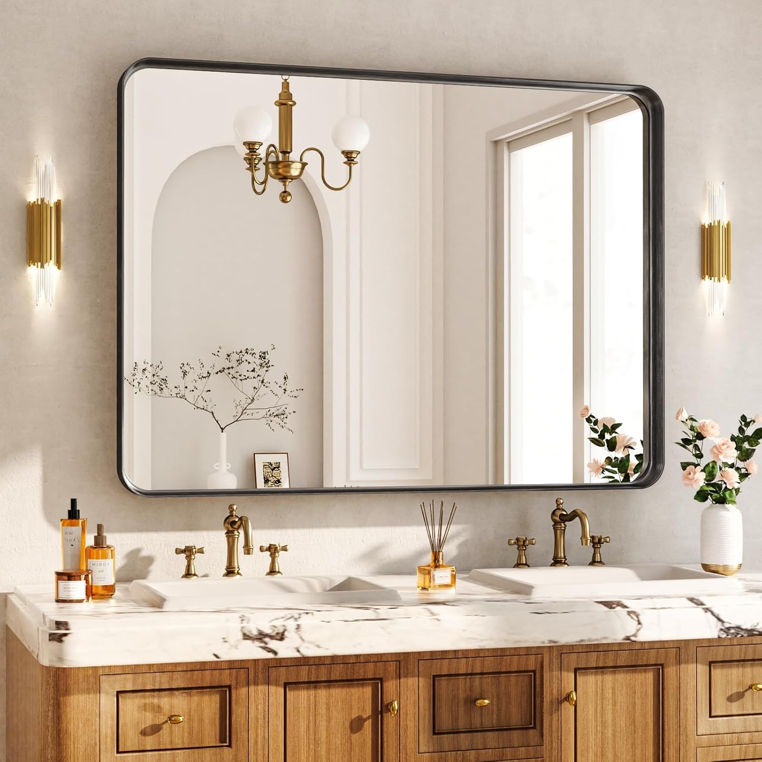 Koonmi Wandspiegel Goud - 75x55cm - 35% Korting!