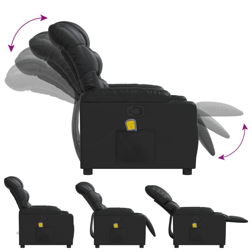 vidaXL Massagestoel Kunstleer Zwart - 35% Korting