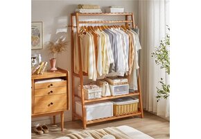 Unho Bamboe Kledingrek met 30% Korting - Ruimtebesparend & Stevig