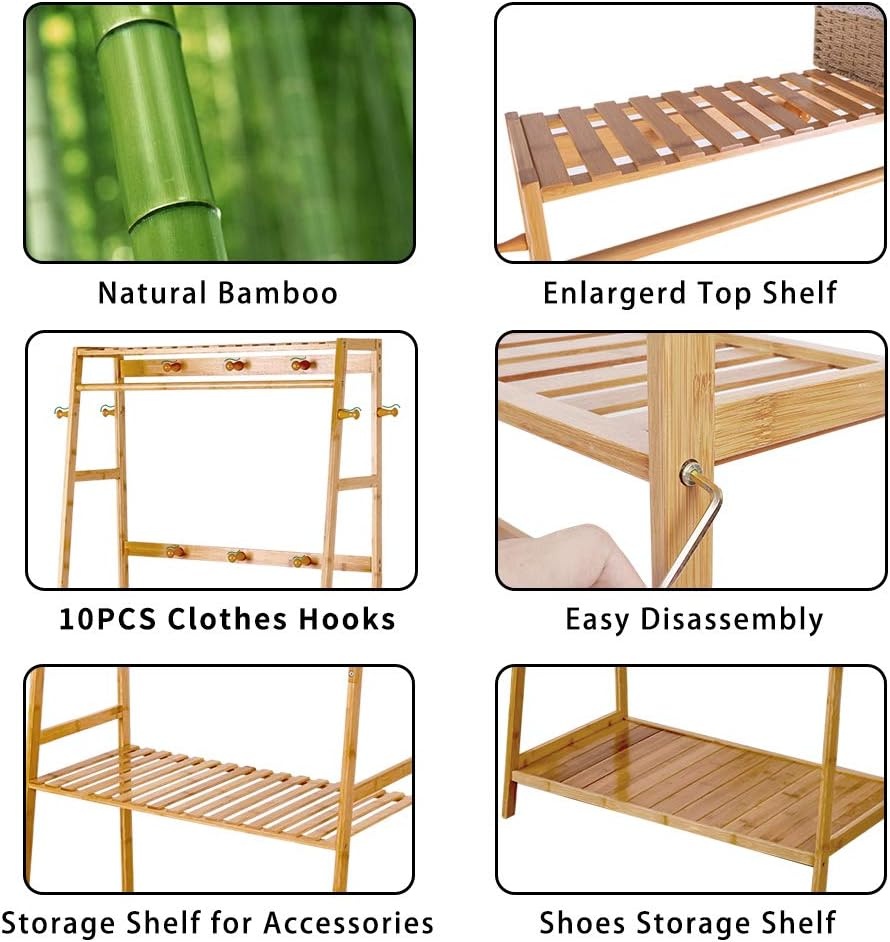 Unho Bamboe Kledingrek met 30% Korting - Ruimtebesparend & Stevig