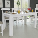 VidaXL Eettafel 140x80cm Wit - 35% Korting!