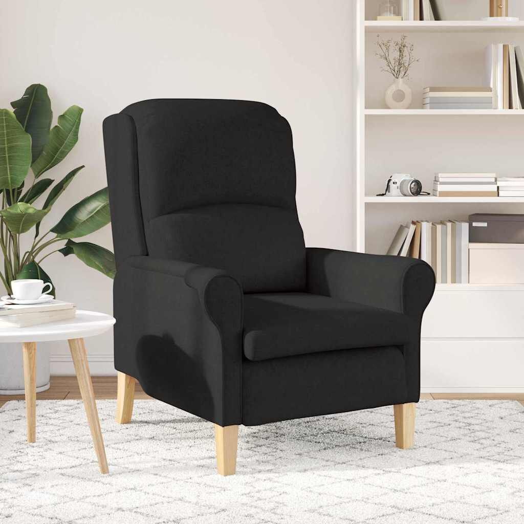 vidaXL Fauteuil Zwart | 35% Korting | Stof, Multiplex & Rubberhout
