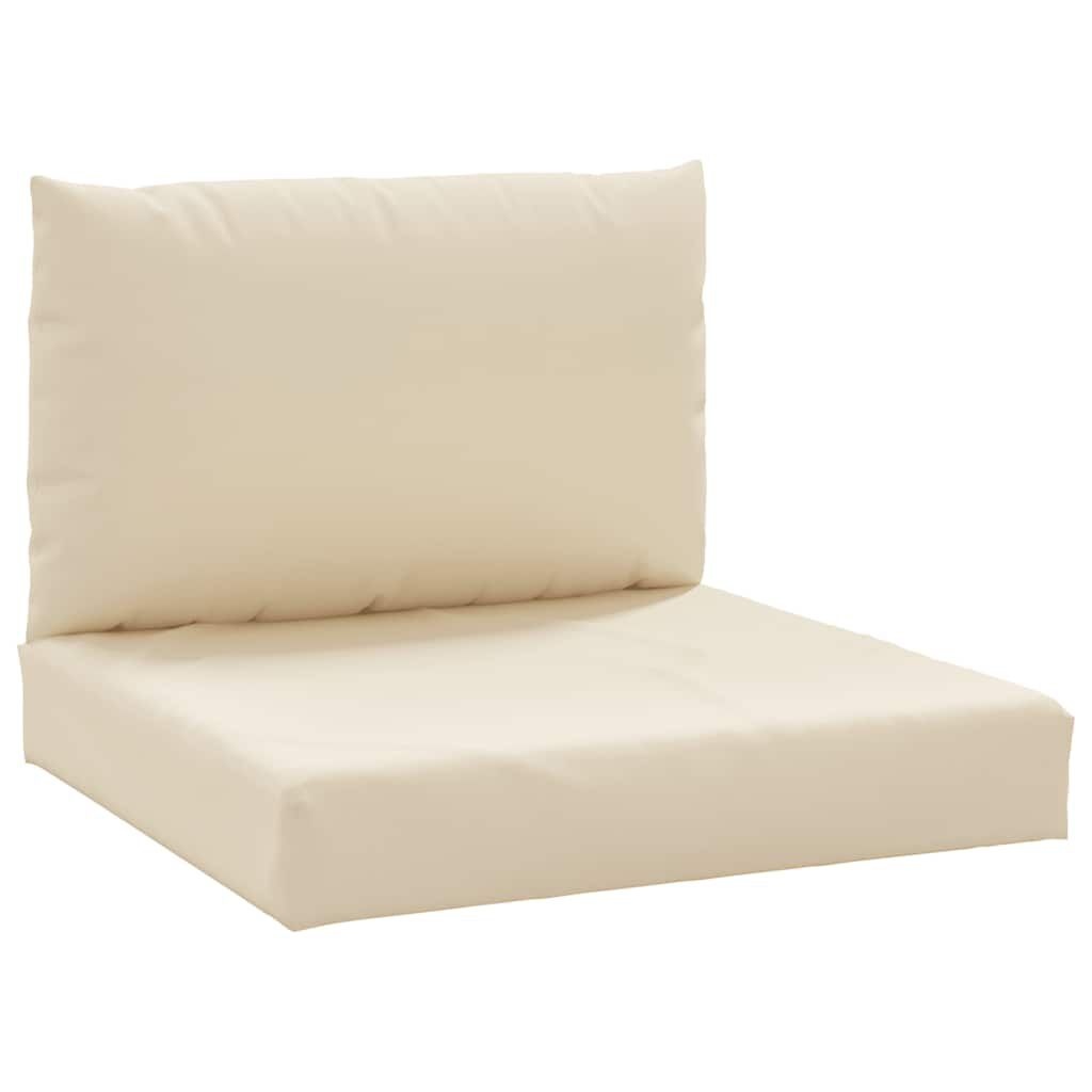 vidaXL Palletkussens 2 st stof beige - 30% korting