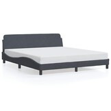 vidaXL Bedframe Fluweel 180x200 cm Donkergrijs - 35% Korting!