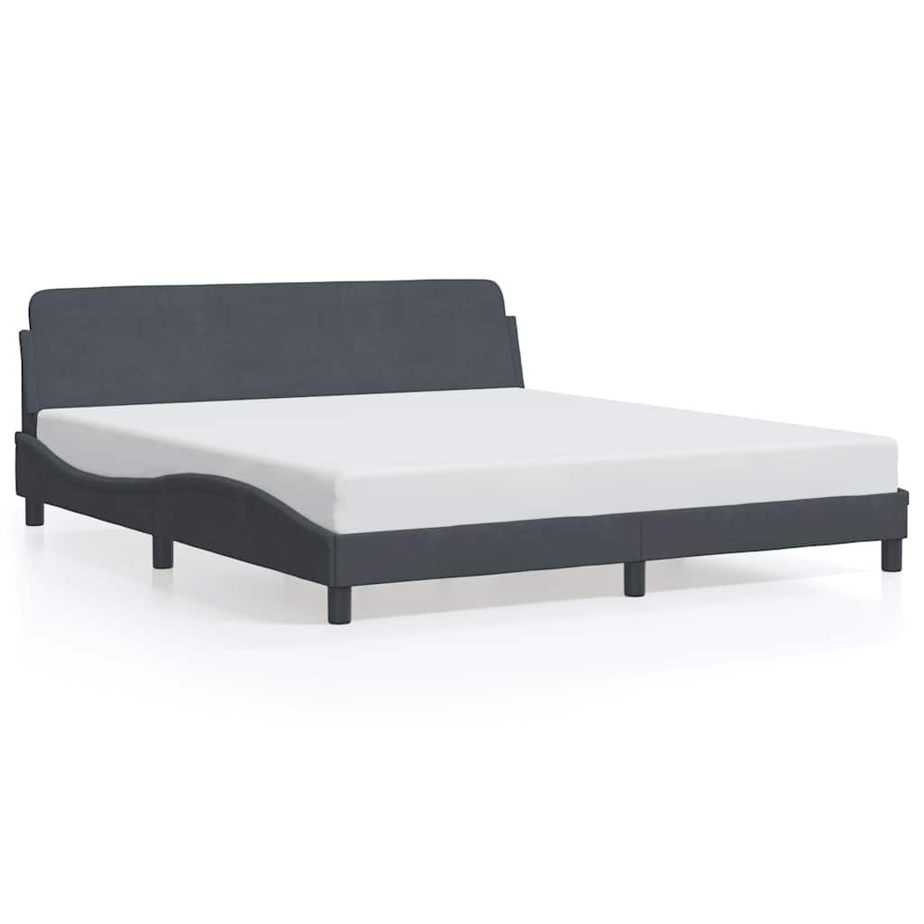 vidaXL Bedframe Fluweel 180x200 cm Donkergrijs - 35% Korting!