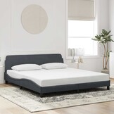 vidaXL Bedframe Fluweel 180x200 cm Donkergrijs - 35% Korting!