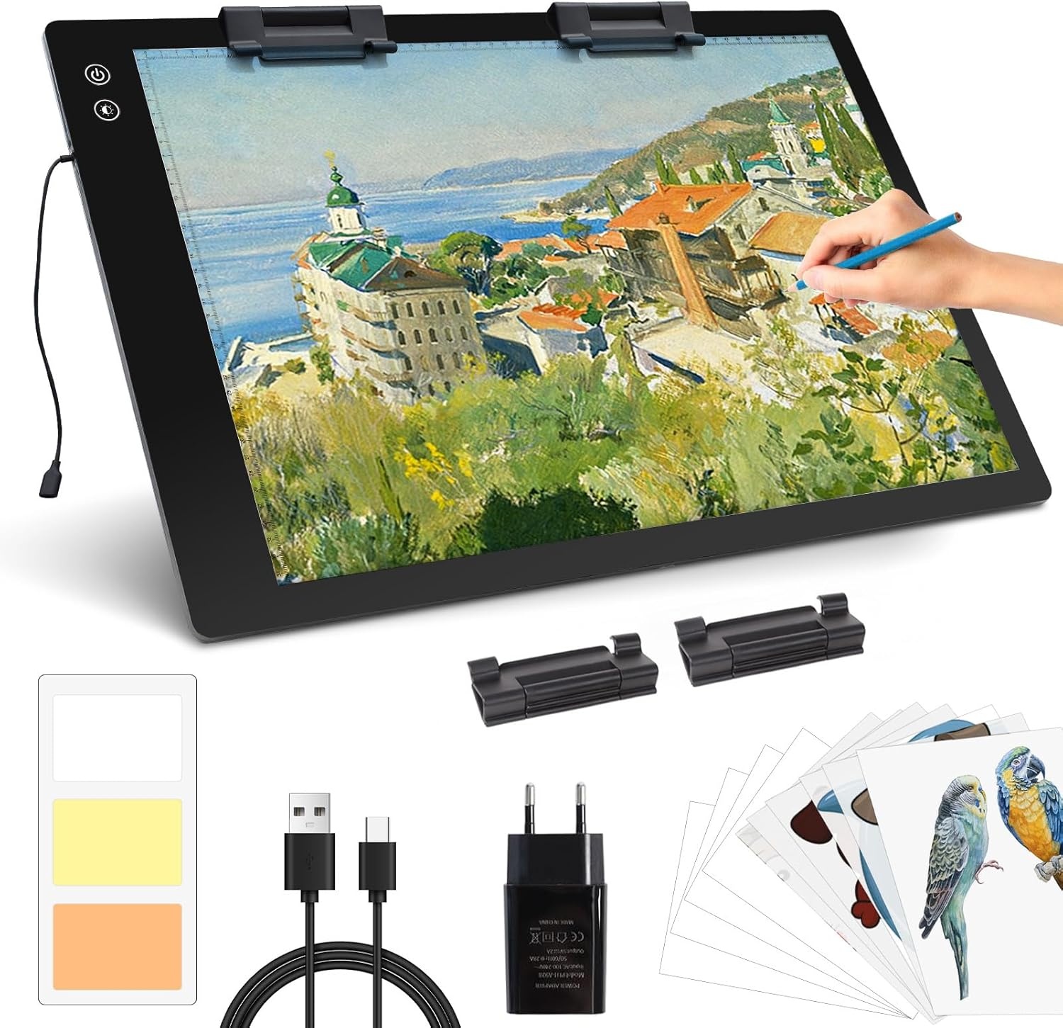 Lichttafel A2 Oplaadbaar - 3 Kleuren & 6 Helderheidsniveaus - 30% Korting!