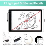 Lichttafel A2 Oplaadbaar - 3 Kleuren & 6 Helderheidsniveaus - 30% Korting!