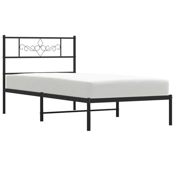 vidaXL Bedframe Metaal Zwart 75x190 cm - Nu 41% Korting!