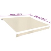 vidaXL Luifeldoek Canvas Crème 4x3m - 60% Korting!