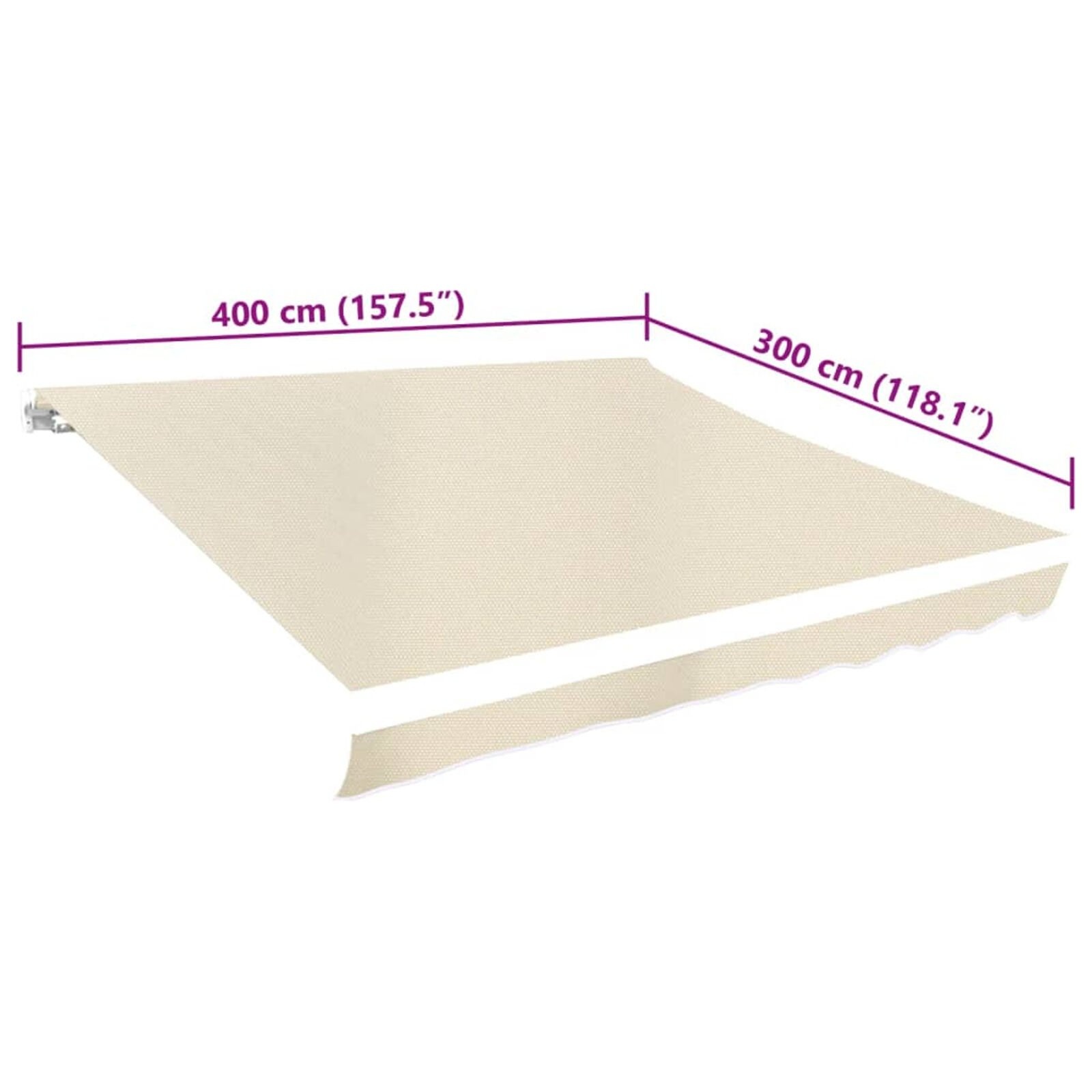 vidaXL Luifeldoek Canvas Crème 4x3m - 60% Korting!