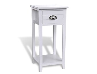 VidaXL Nachtkastje Wit met Lade - 73% Korting