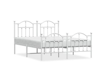 vidaXL Bedframe Metaal Wit 140x190 cm | Nu 76% Korting!